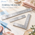 Avunoria™ Forma Measure – Stainless Steel Precision Ruler & Measuring Tool Set, Minimalist Layout Kit for Home Crafts, Sewing & DIY Projects