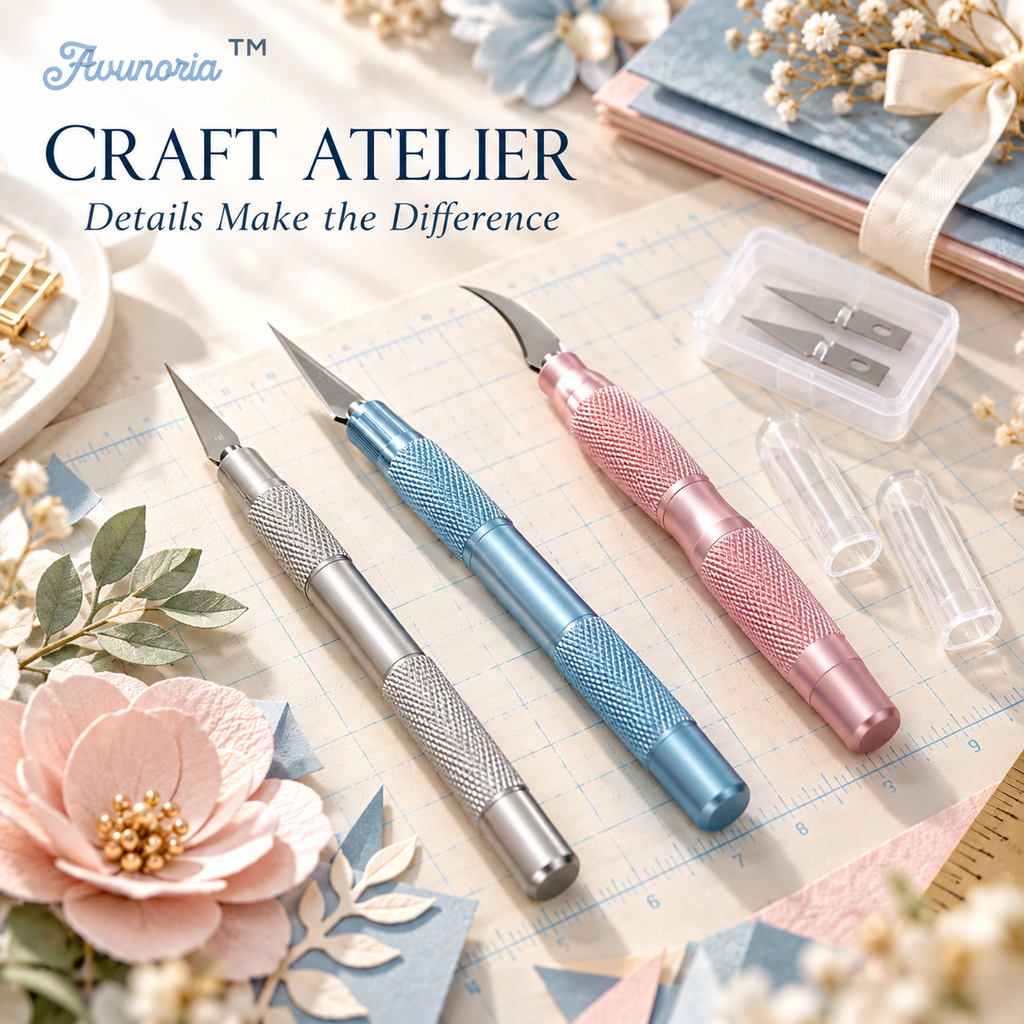Avunoria™ Craft Atelier – Premium Precision Craft Knife Set, Ergonomic Detail Cutting Tools for Home DIY Projects, Paper Crafts & Creative Hobbies