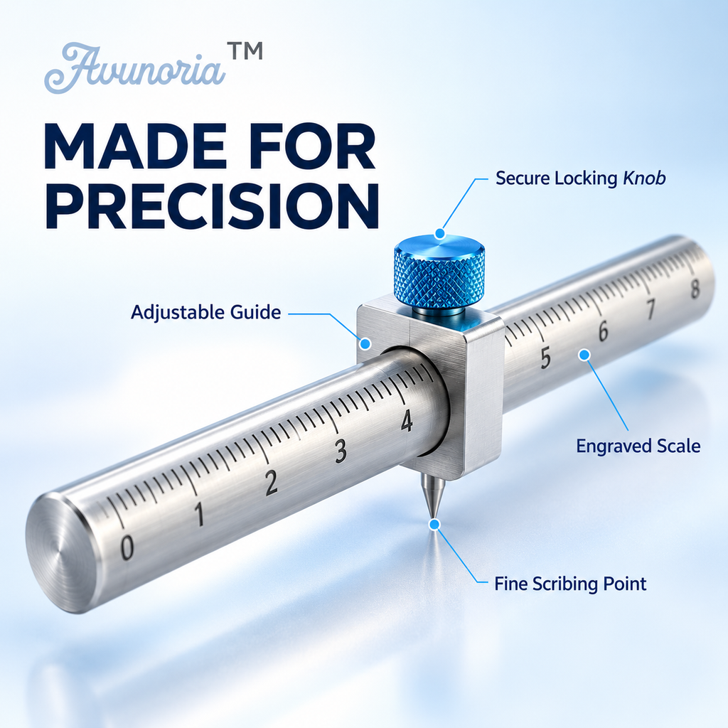 Avunoria™ Timber Mark – Adjustable Woodworking Marking Gauge, Precision Measuring & Scribing Tool for Small Woodcraft, Furniture DIY & Home Workshops