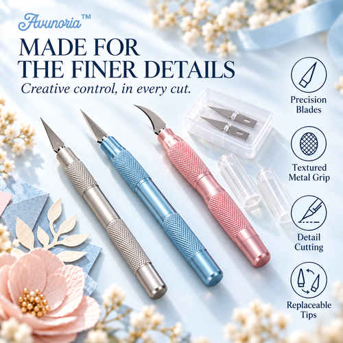 Avunoria™ Craft Atelier – Premium Precision Craft Knife Set, Ergonomic Detail Cutting Tools for Home DIY Projects, Paper Crafts & Creative Hobbies