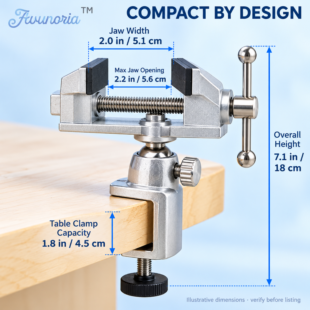 Avunoria™ Maker’s Bench – Compact Adjustable Craft Work Clamp & Mini Table Vise, Precision Holding Tool for Small DIY Assembly & Home Craft Projects