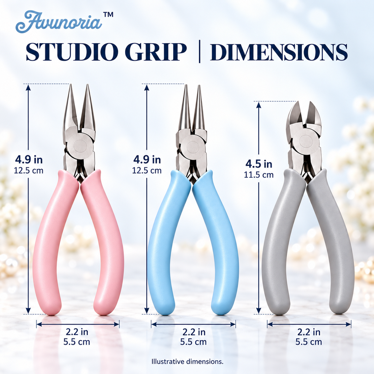 Avunoria™ Studio Grip – Premium Mini Precision Pliers Set, Ergonomic Jewelry Making & DIY Hand Tools for Wire Crafting, Beading & Creative Repairs