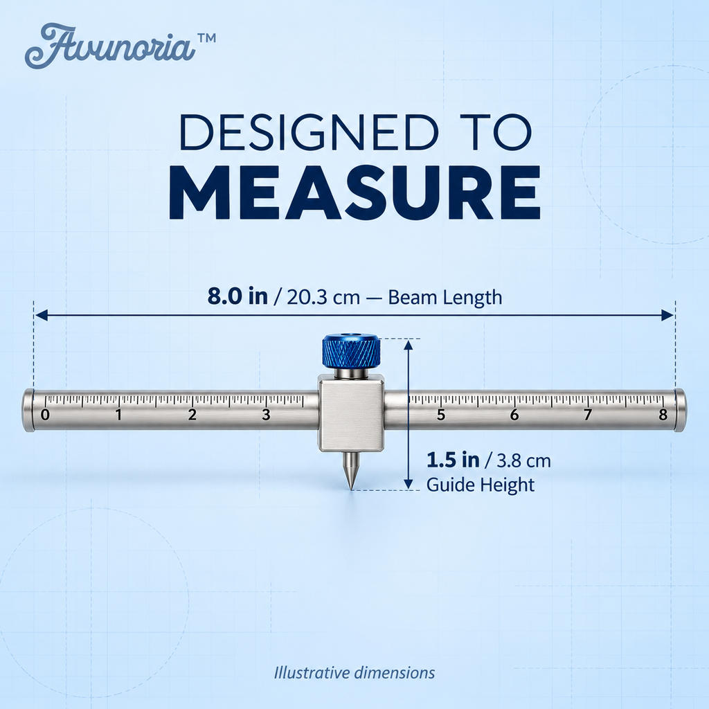Avunoria™ Timber Mark – Adjustable Woodworking Marking Gauge, Precision Measuring & Scribing Tool for Small Woodcraft, Furniture DIY & Home Workshops
