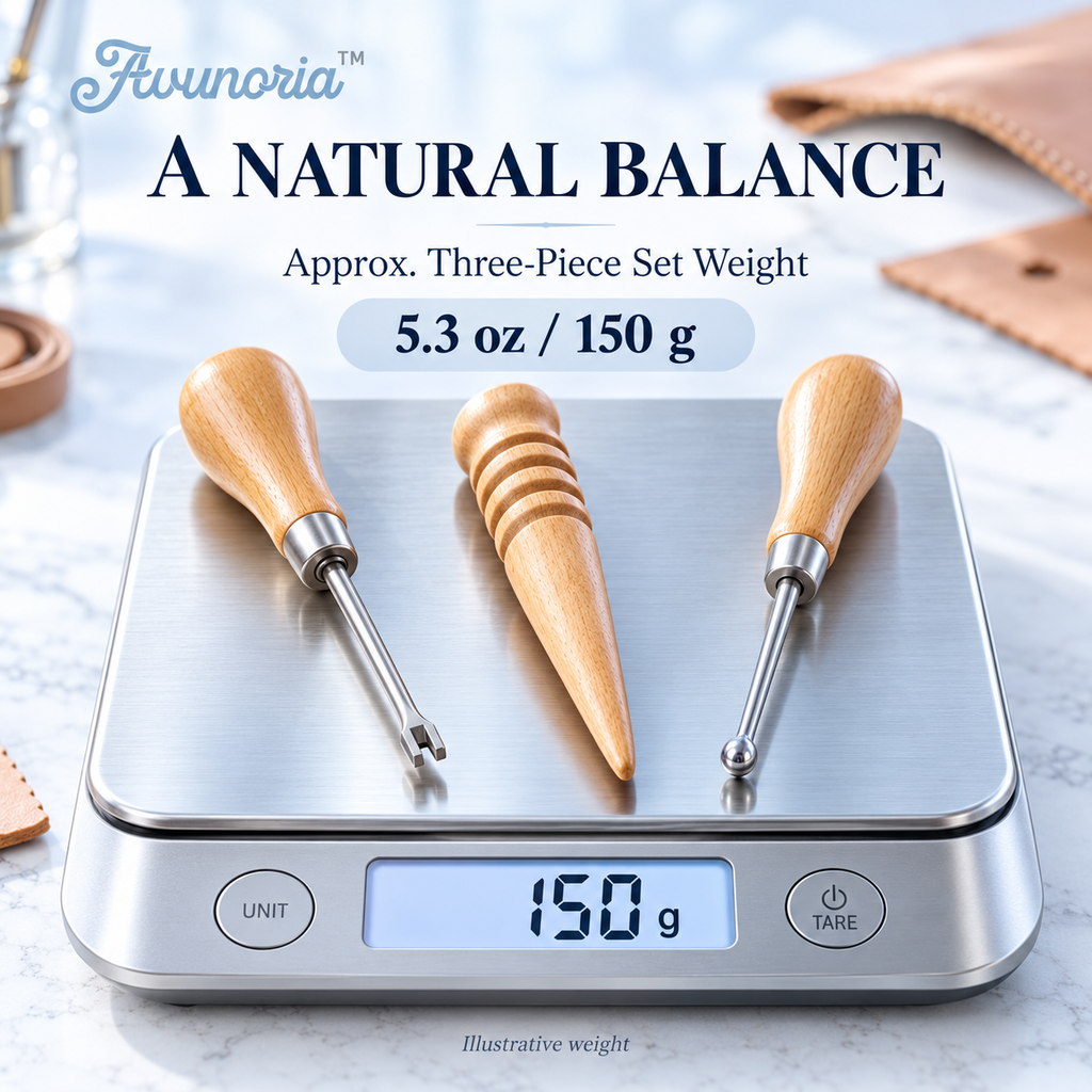 Avunoria™ Curve Studio – Premium Leathercraft Edge Beveler & Burnishing Tool Set, Hand Finishing Tools for Leather DIY, Wallet Making & Craft Workshops