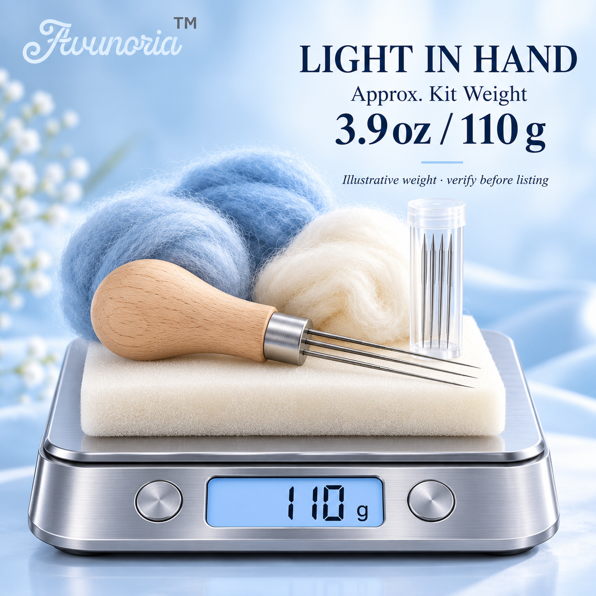 Avunoria™ Soft Form – Wooden Felting Needle Holder & Wool Craft Tool Kit, Ergonomic Needle Felting Set for Handmade Decorations & DIY Fiber Art
