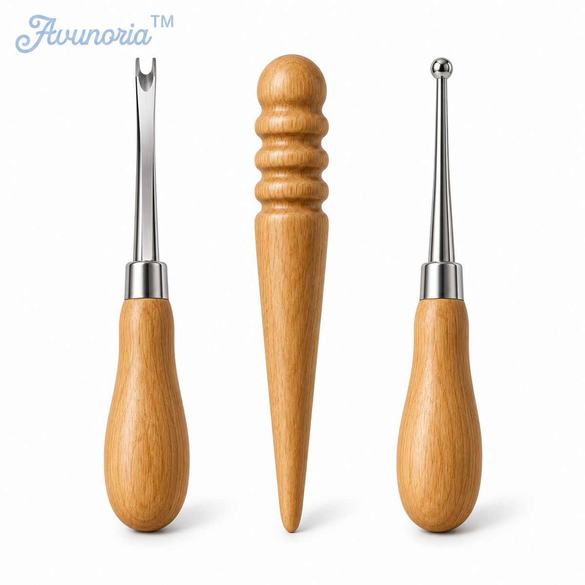 Avunoria™ Curve Studio – Premium Leathercraft Edge Beveler & Burnishing Tool Set, Hand Finishing Tools for Leather DIY, Wallet Making & Craft Workshops