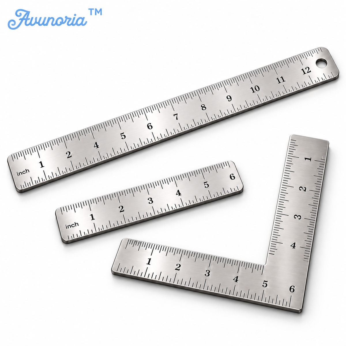 Avunoria™ Forma Measure – Stainless Steel Precision Ruler & Measuring Tool Set, Minimalist Layout Kit for Home Crafts, Sewing & DIY Projects